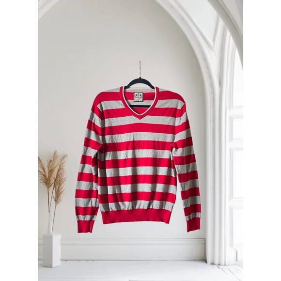 Express Sweater Mens Striped Pullover Cotton Large - Picture 1 of 6